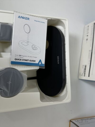 Anker 533 Magnetic Wireless Charger Stand 3-in-1 Charging Station - Produto Novo (Open Box)