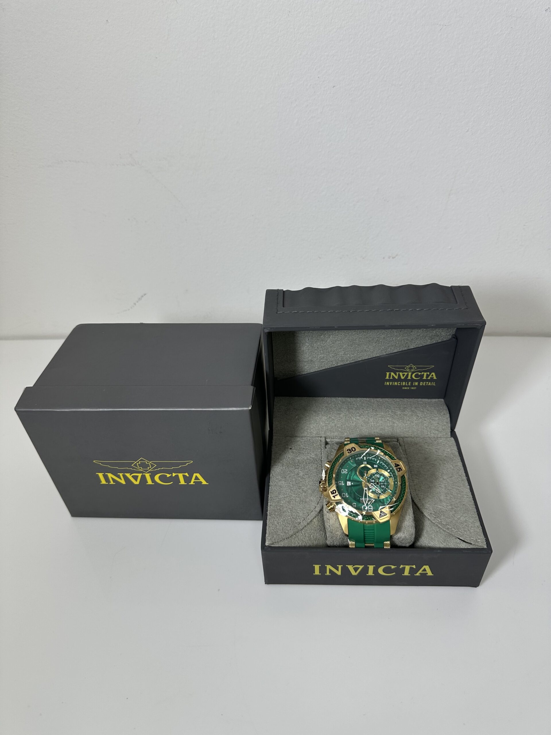 Invicta- Aviator Model: 36428 - Men's Watch - 54mm, Green and Gold ...