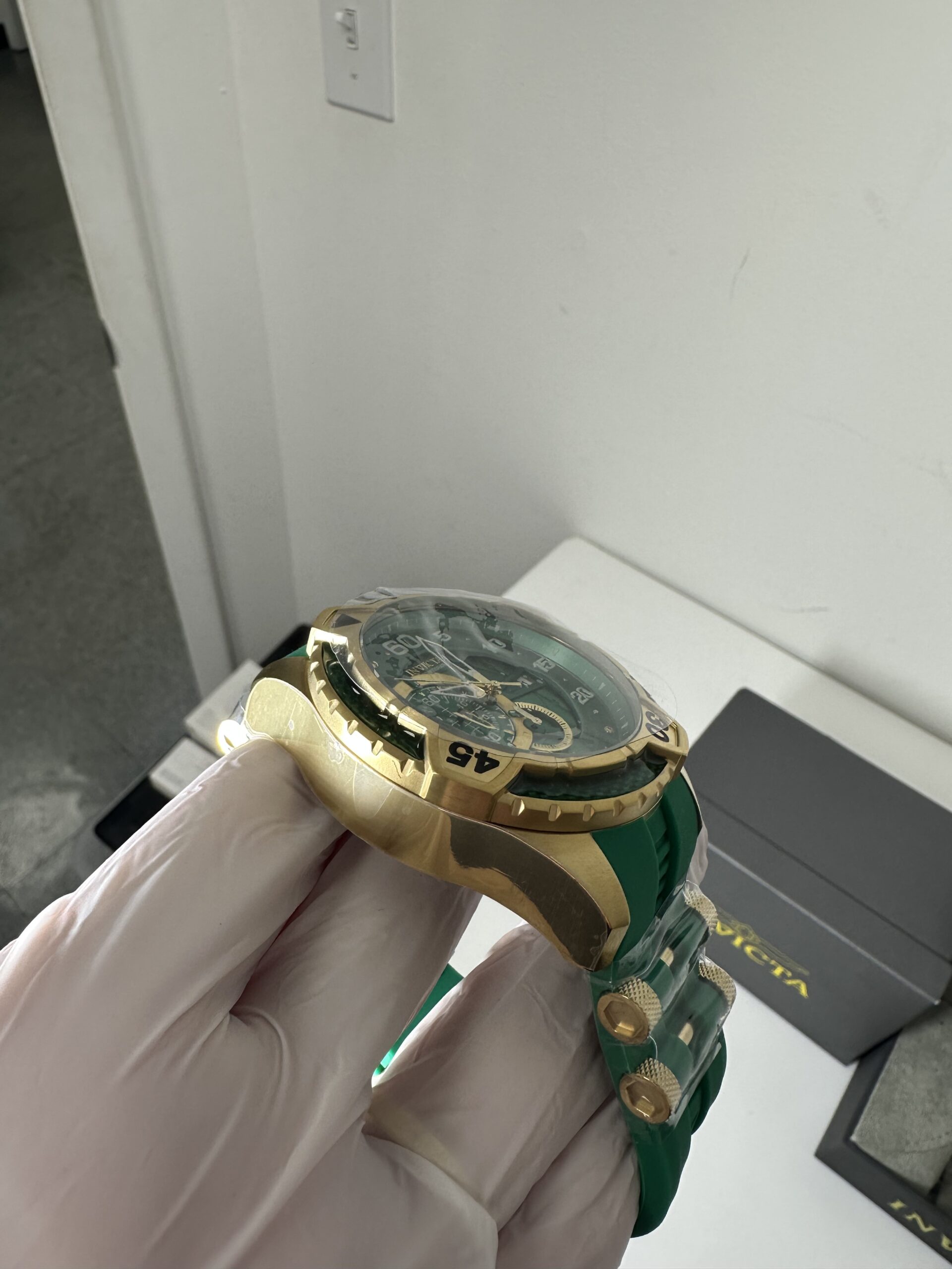 Invicta- Aviator Model: 36428 - Men's Watch - 54mm, Green and Gold ...
