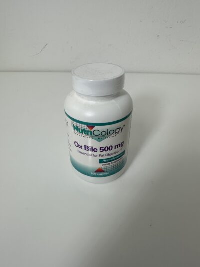 Nutri Cology - Ox Bile 500mg - Essential For Fat Digestion - 100 capsula - Produto Novo (Lacrado)